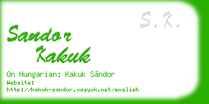 sandor kakuk business card